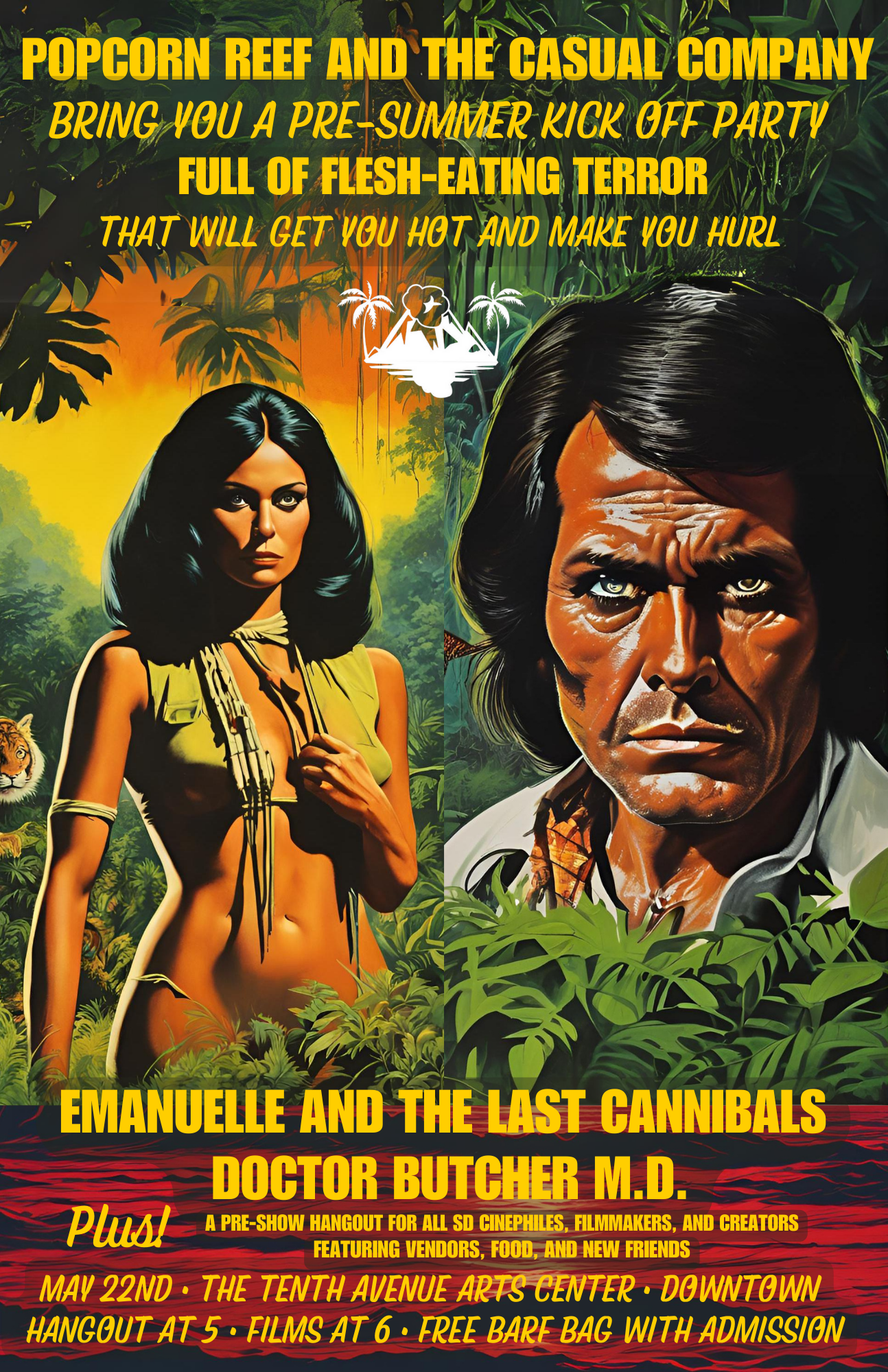 Screening: EMANUELLE AND THE LAST CANNIBALS with DOCTOR BUTCHER MD on 5/22/24 at The Tenth Avenue Arts Center